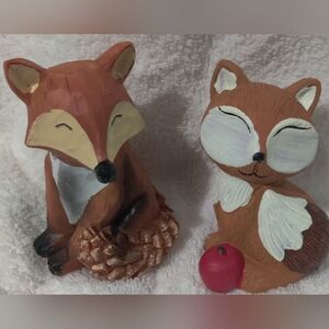 Charming Woodland Animal Figurines - Brown and White
